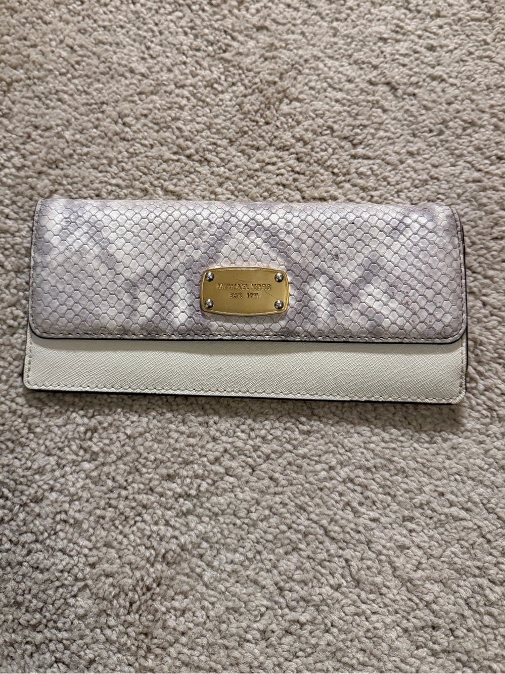 Michael Kors Jet Set Continental wallet python print leather design